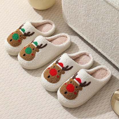 Cozy Reindeer Cartoon Plush Slippers
