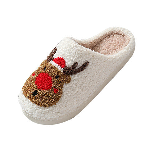 Cozy Reindeer Cartoon Plush Slippers
