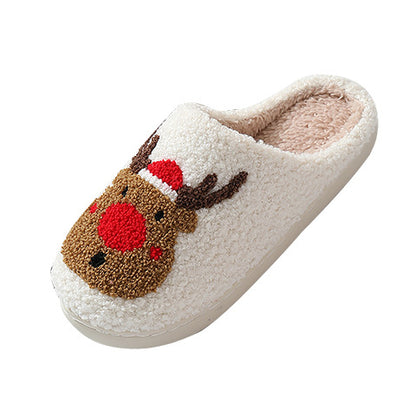 Cozy Reindeer Cartoon Plush Slippers